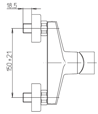 EOLO Monocomando esterno per Doccia senza Duplex