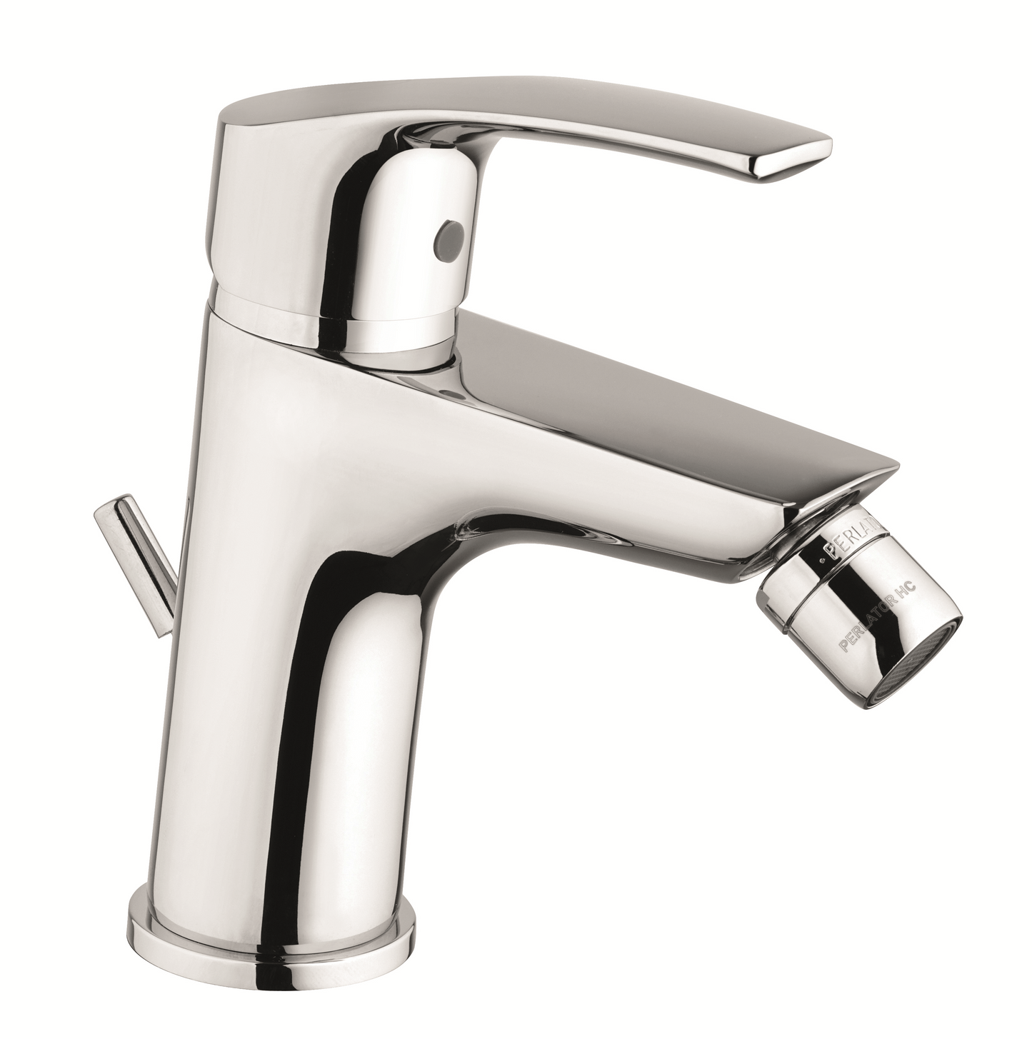 FACILE Monocomando per bidet con getto orientabile, scarico automatico 1"1/4 e tubi flex inox